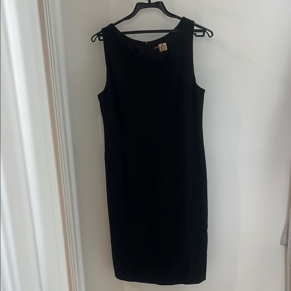 Eileen Fisher Black Asymmetrical Sheath Dress